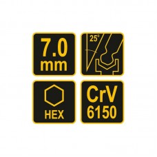 56626 VOREL Cheie hexagonala cu bila 7.0 mm si man..